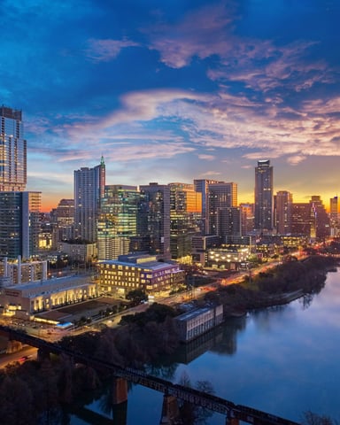Austin Texas skyline at sunrise